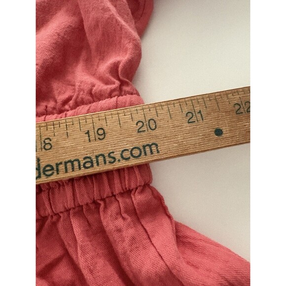 Ava and Viv Top Size 1X Coral Milkmaid Babydoll Cottagecore Boho Adj Waist - Picture 14 of 16